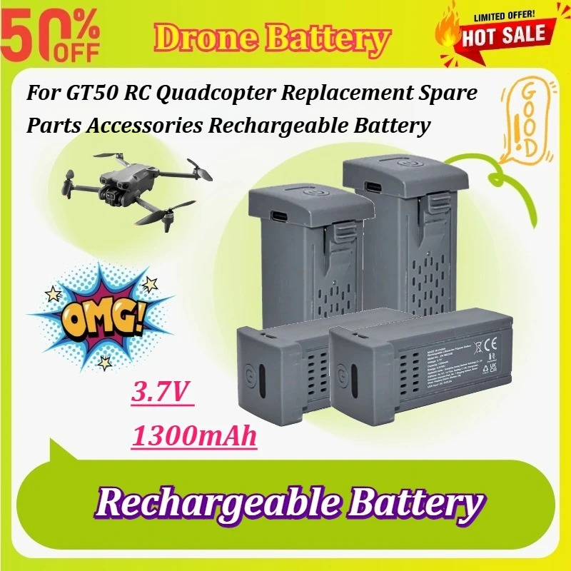 Drone Rc Gt50 - Nova Bateria Recarregável de 3.7V 1300mAh