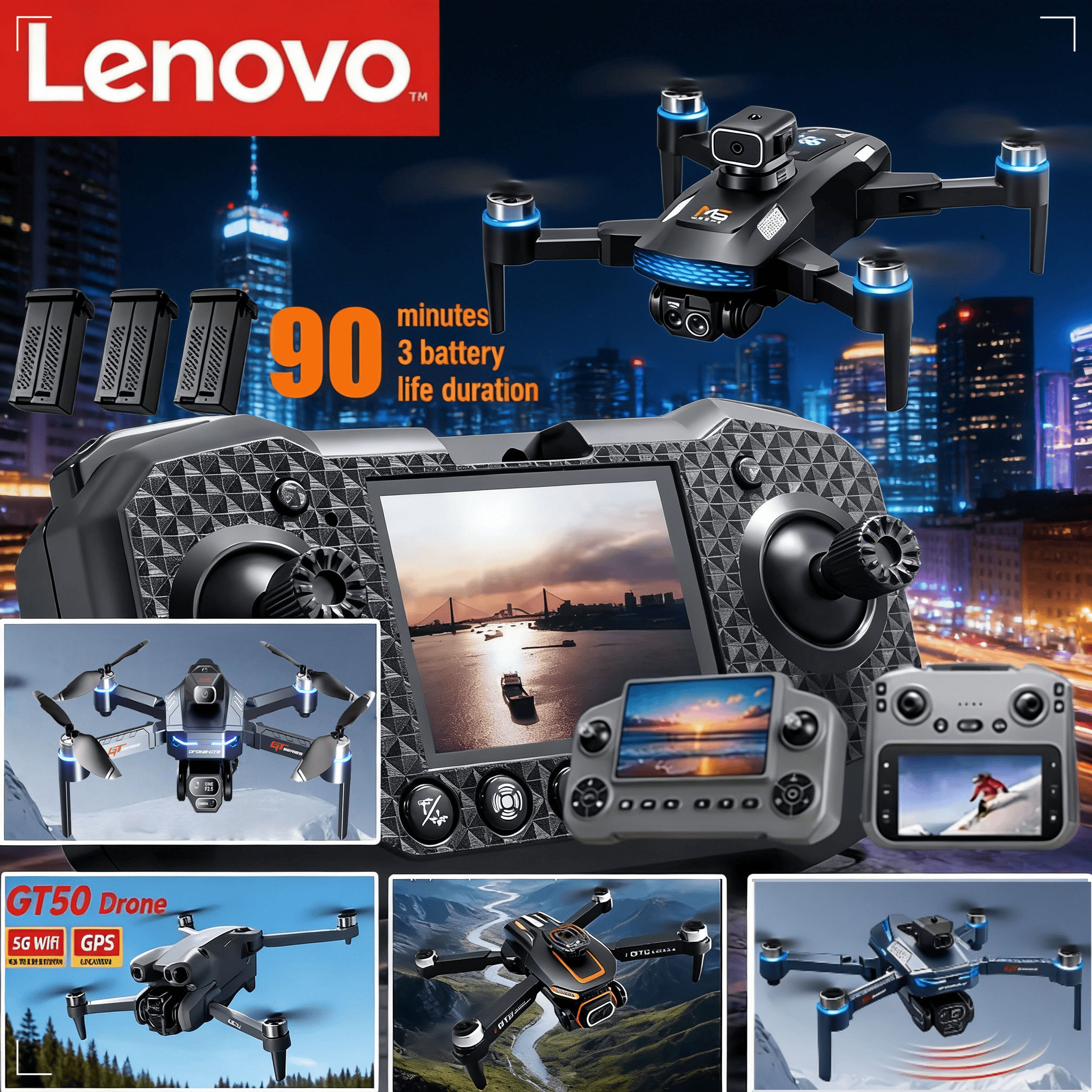 Drone Rc Gt50 - Drone RC Mini Lenovo 8K HD