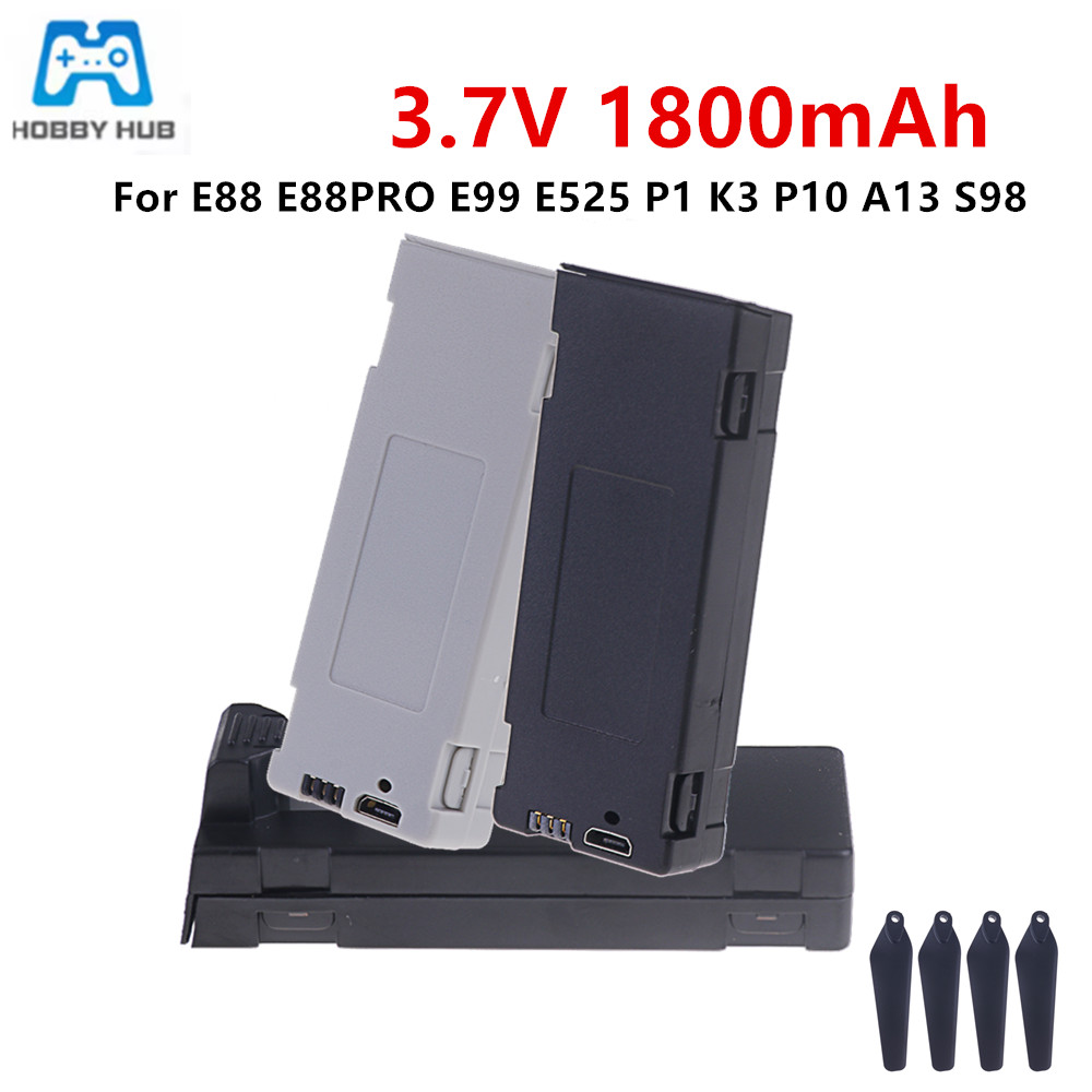 Rc Drone E88 - Para e88 bateria recarregável 3.7v 1800mah