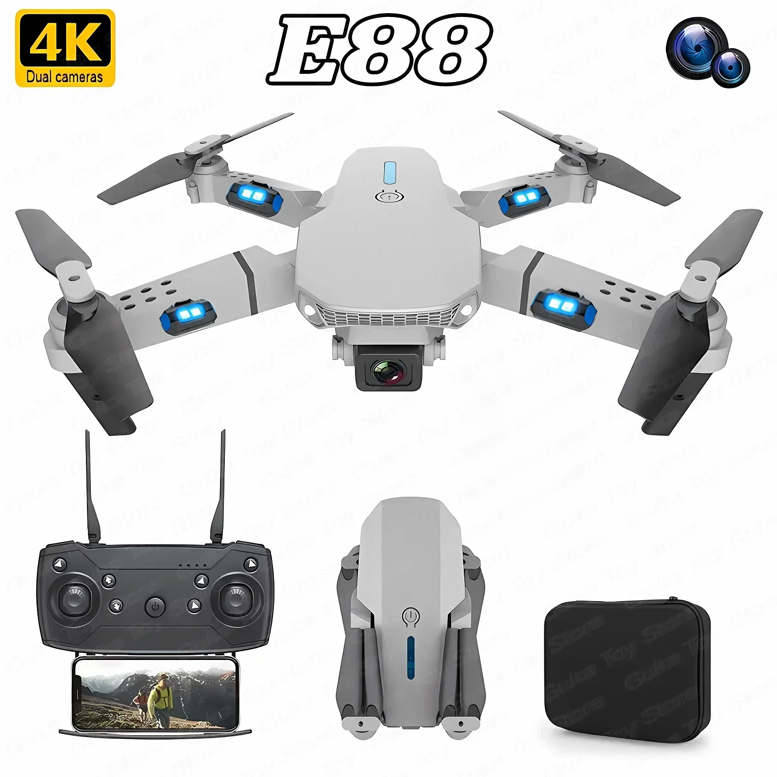 Drone E88 Rc Quadcopter - E88 pro wifi fpv drone grande