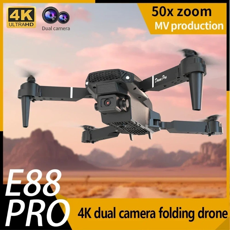 Drone E88 Rc Quadcopter - Mini Drone E88 com Câmera 4K
