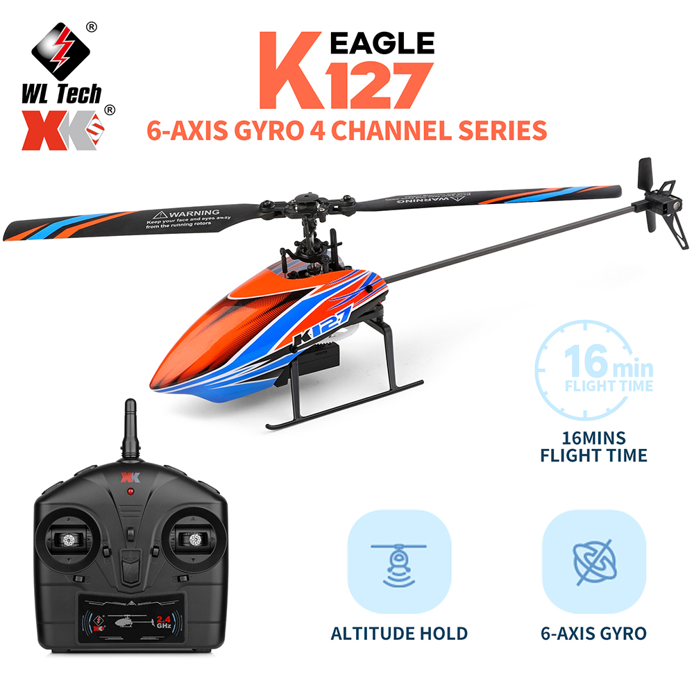Rc Helicopter Gyro - Wltoys-hélice giratória xk k127 2.4g, 6-aixs,