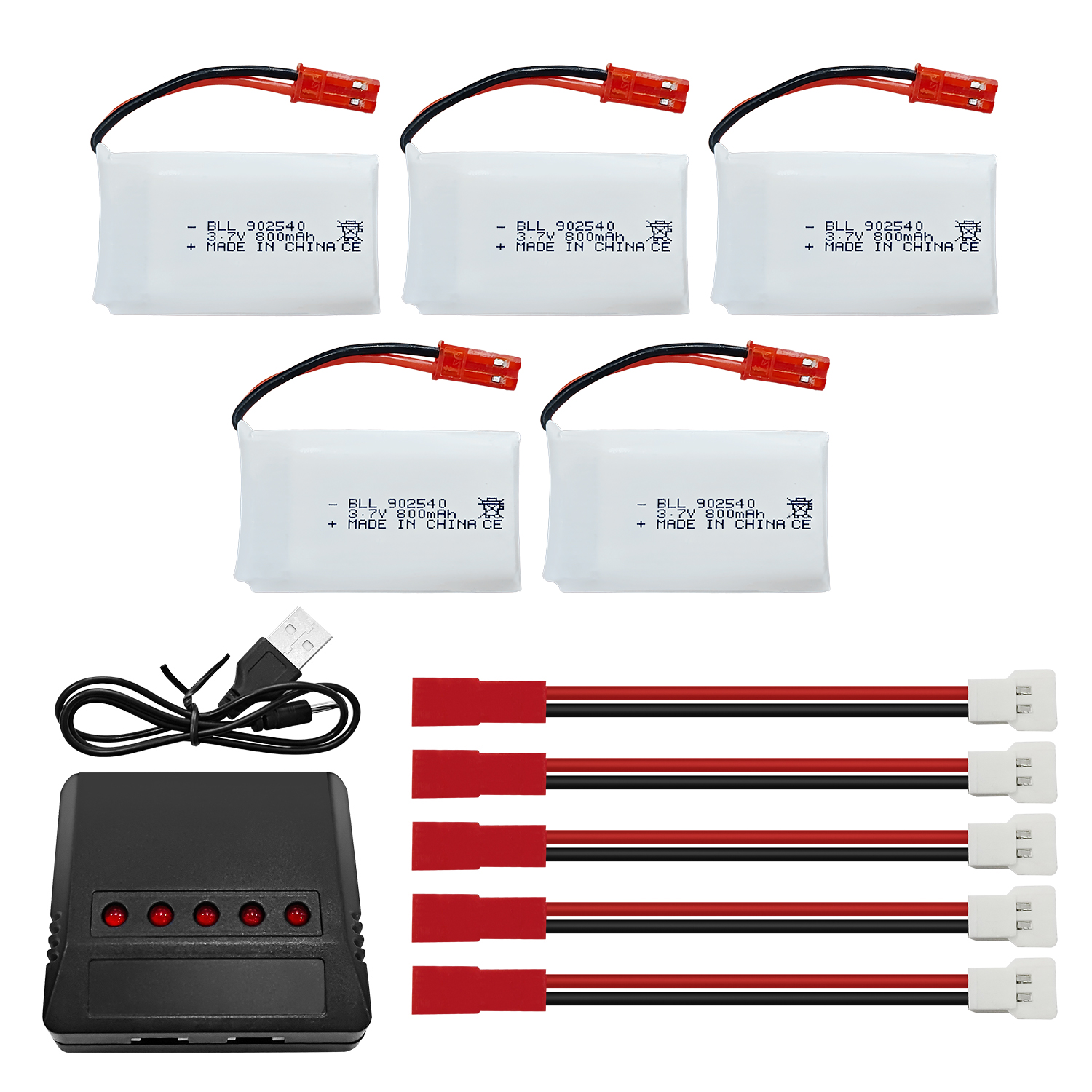 Drone Mjx Rc - Bateria lipo 5 peças 3.7v 800mah