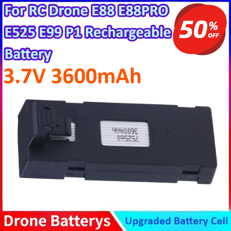 Drone E88 Rc Quadcopter - 3.7v 3600mah nova bateria de íon-lítio