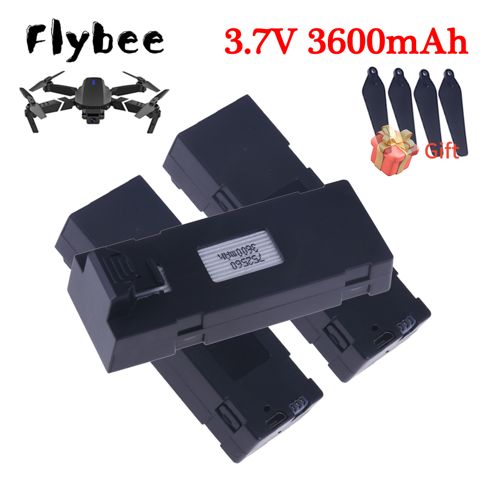Drone E88 Rc Quadcopter - 3.7v 3600mah atualização e88 bateria li-po