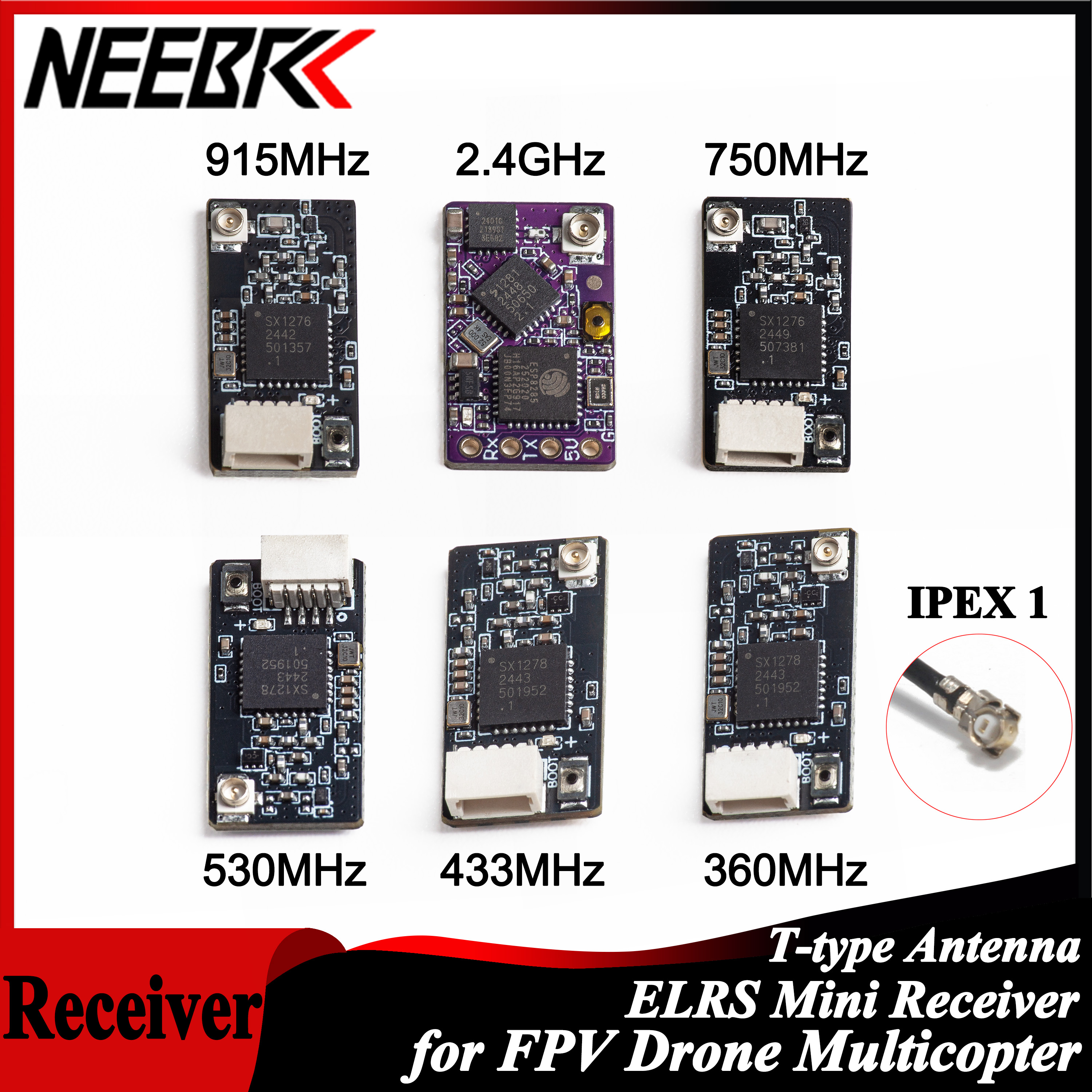 Drone Rc Quadcopter Controller - NEEBRC ELRS 2.4G/915Mhz/360Mhz/433MHz/530MHz/750Mhz RX Receptor ExpressLRS