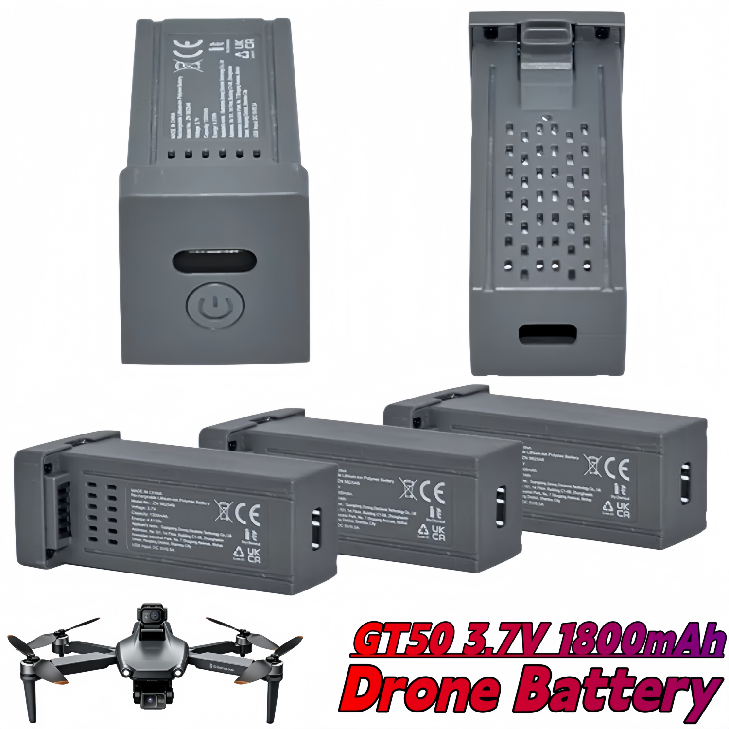 Drone Rc Gt50 - Bateria de Polímero de Lítio 3.7V