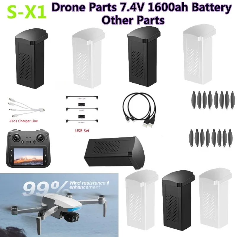 Lyzrc Drone - Bateria de Drone S-X1 MAX GPS