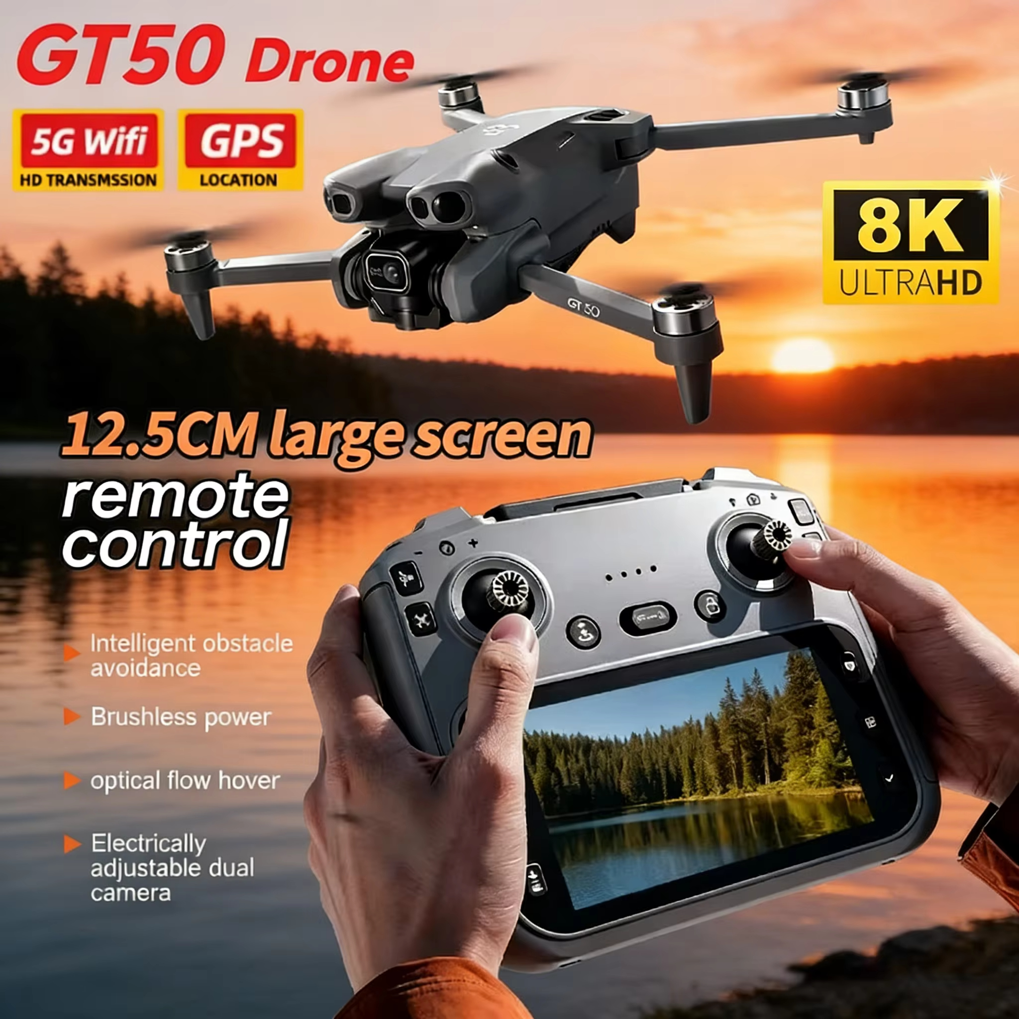 Drone Rc Gt50 - Drone Quadricóptero RC GT50 PRO com