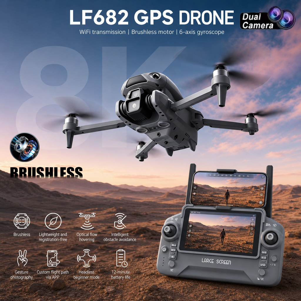 Drone Rc Foldable - Novo Drone LF682 com Câmera Dupla