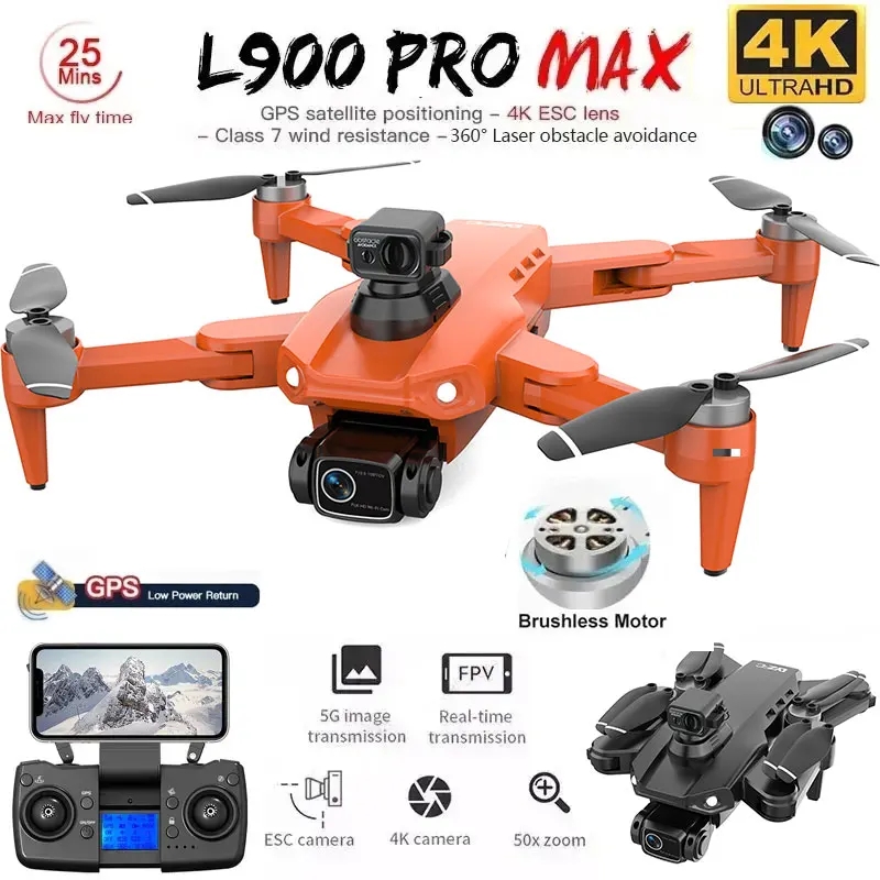L900 Pro MAX GPS Drone 4K Prof - Drone Rc Foldable avaliação e preço