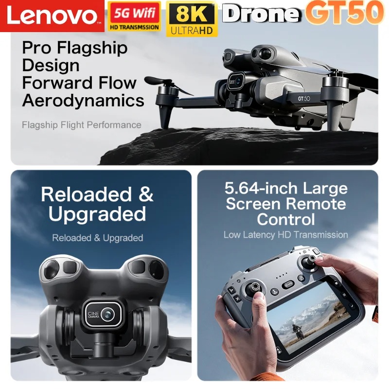 Drone com Câmera 8K Lenovo GT8 - Drone Rc Gt50 avaliação e preço