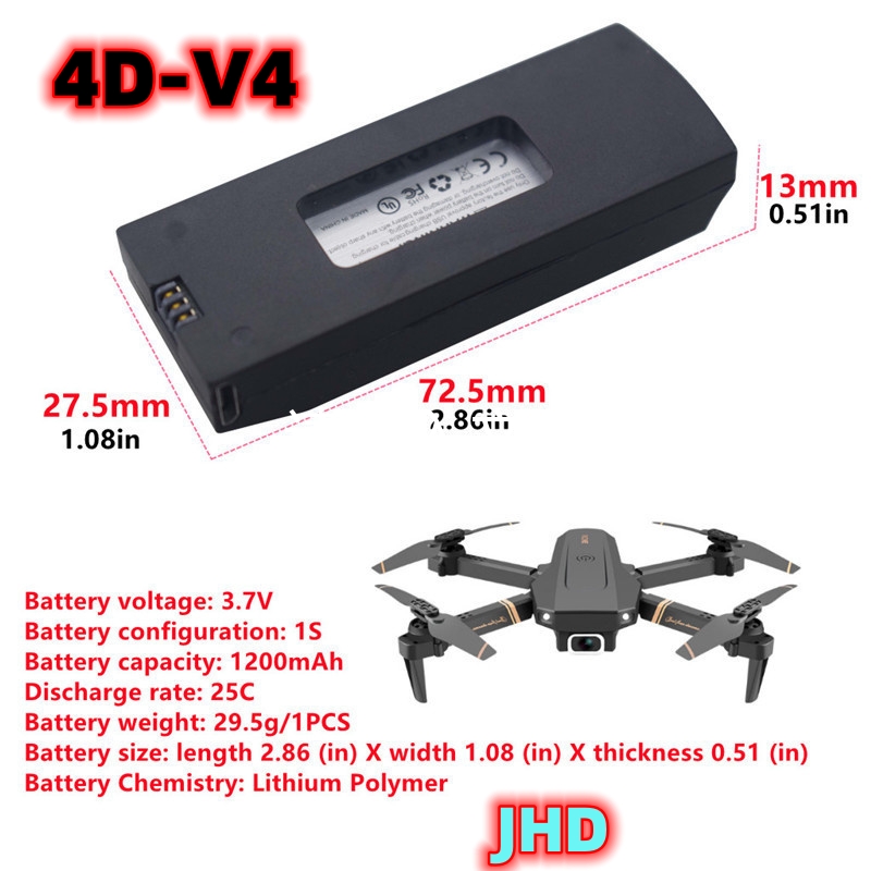 Bateria jhd 4drc v4 bateria 3. - Drone Rc V4 avaliação e preço