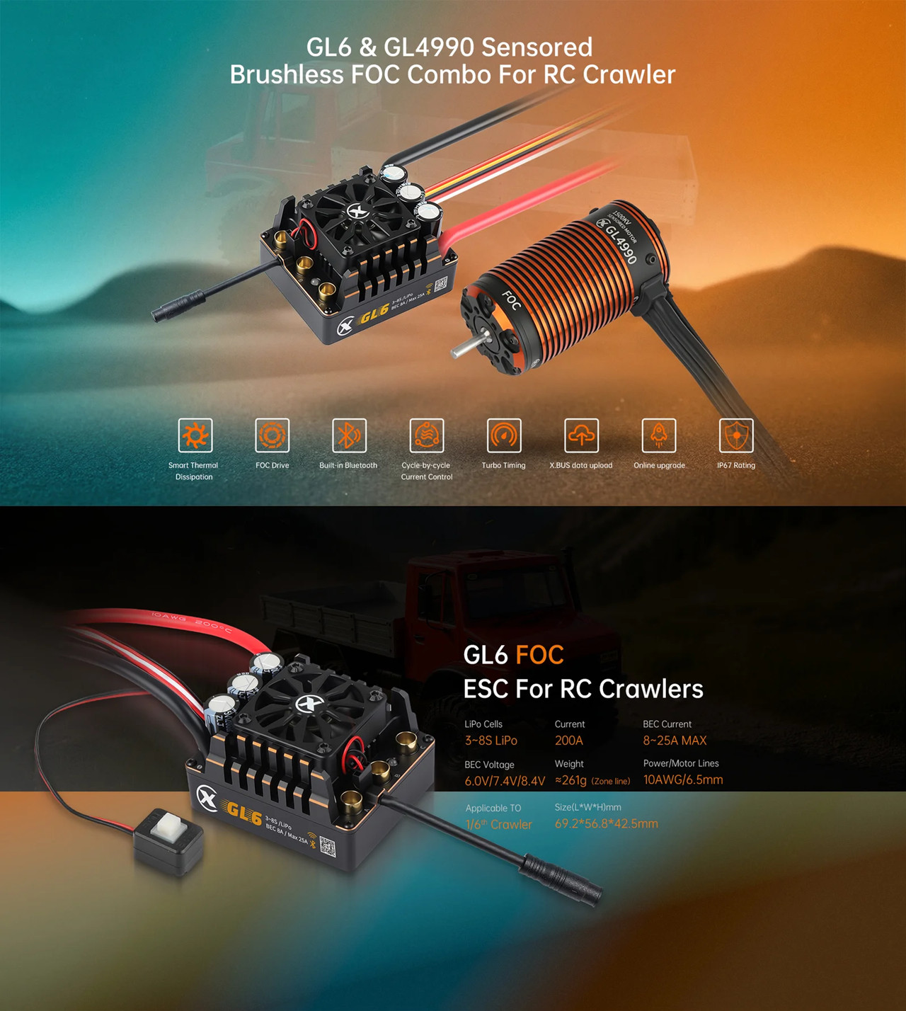 Combo XC FOC CRAWLER MOTOR SEM - Esc 4In1 Brushless avaliação e preço
