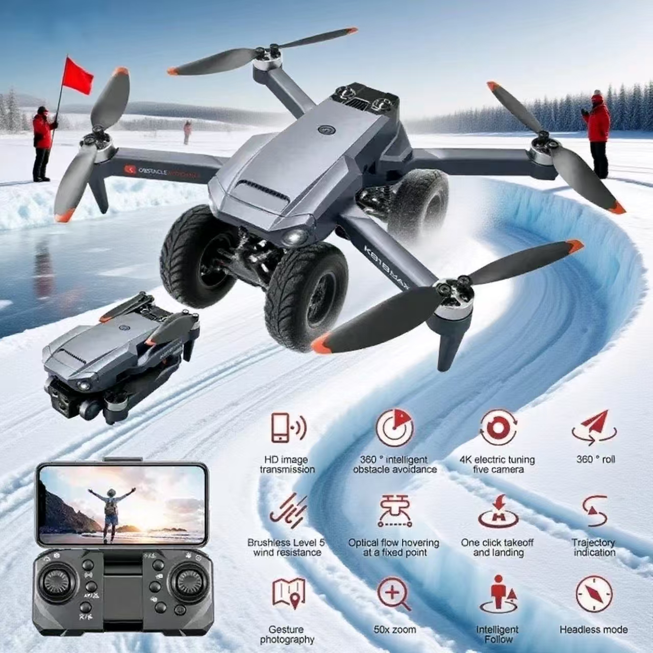 Pro 4K GPS Drone 3KM FPV RC Qu - Drone Rc Foldable avaliação e preço