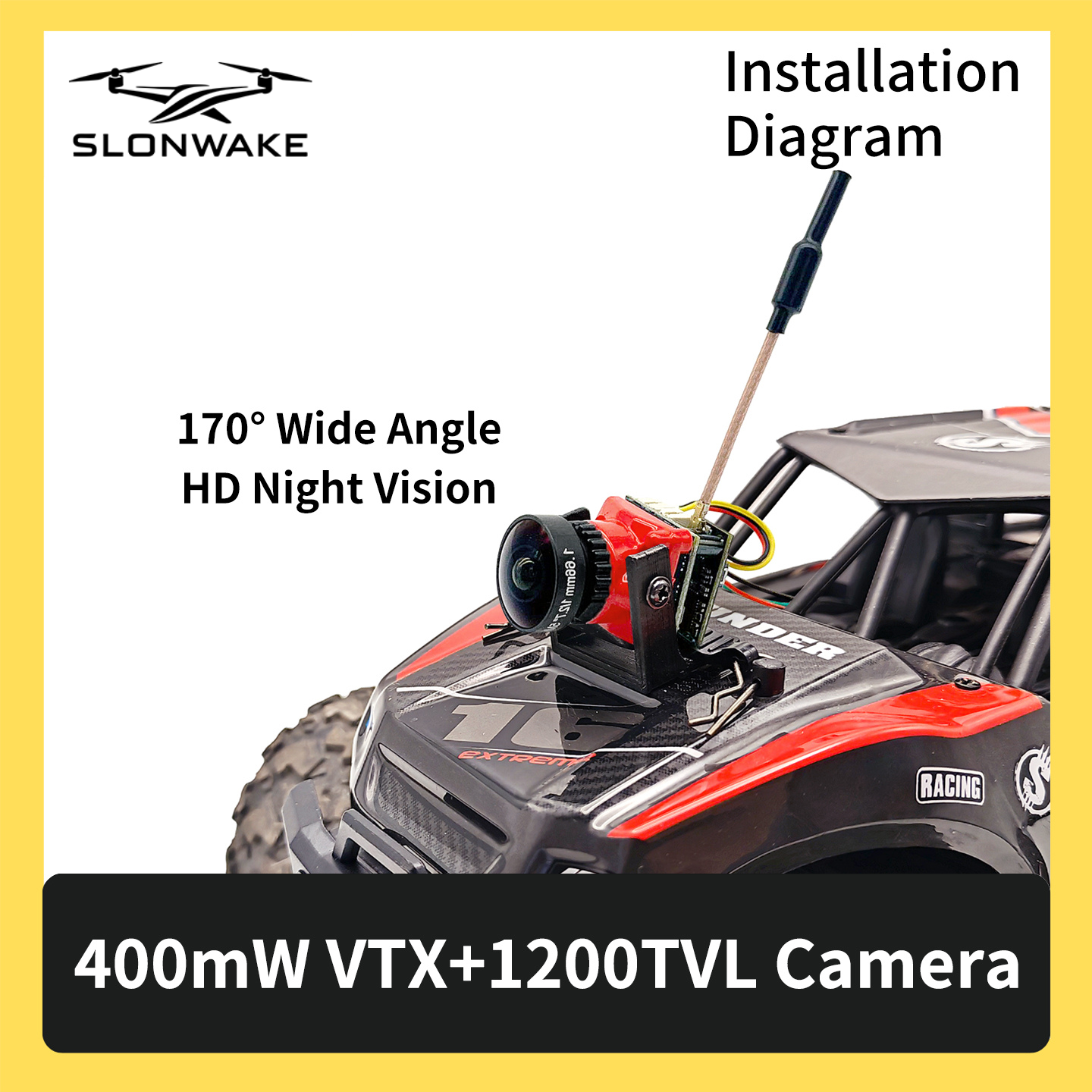 SLONWAKE 5.8G 48CH FPV 400mw V - - Remote Control (Rc) Drone avaliação e preço